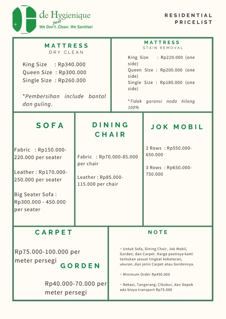 harga jasa cuci springbed